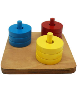 Montessori Premium Coloured Discs on Coloured Dowel Image2