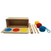 Montessori Premium Imbucare Box with 3 Coloured Knit Balls Image4