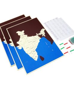 Montessori Premium India Pin Maps: 3 Sets Incl States, Capital and Control Map Image1