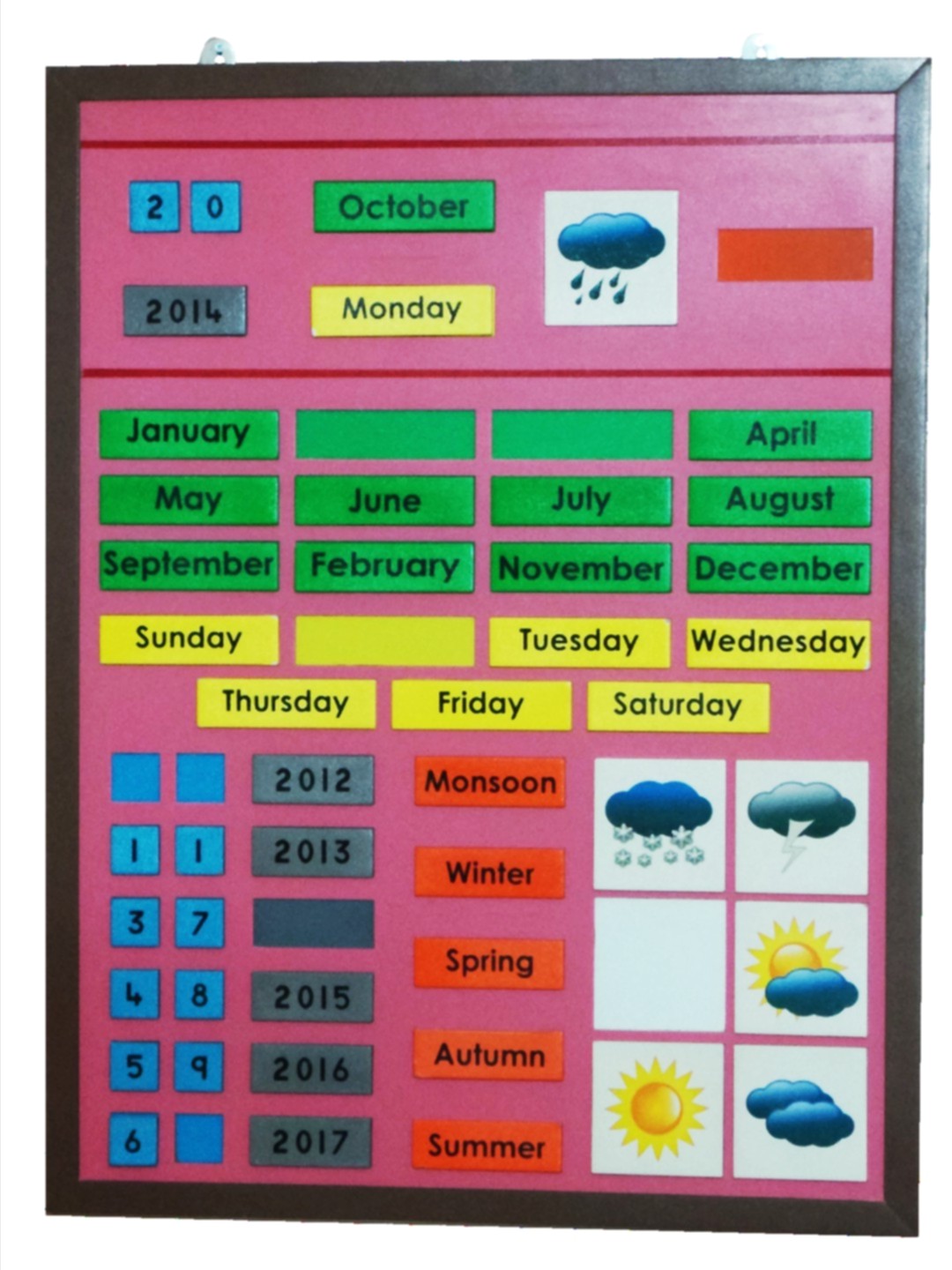 Wooden Calendar Montessori Materials, Learning Toys and