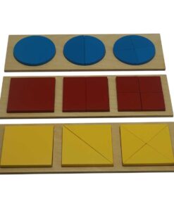 Simple Fractions on a Tray - Circle, Square and Triangles